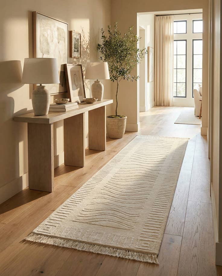 Detail image of 2' 10 x 9' 10 Hand Knotted Darya Wool Runner Rug