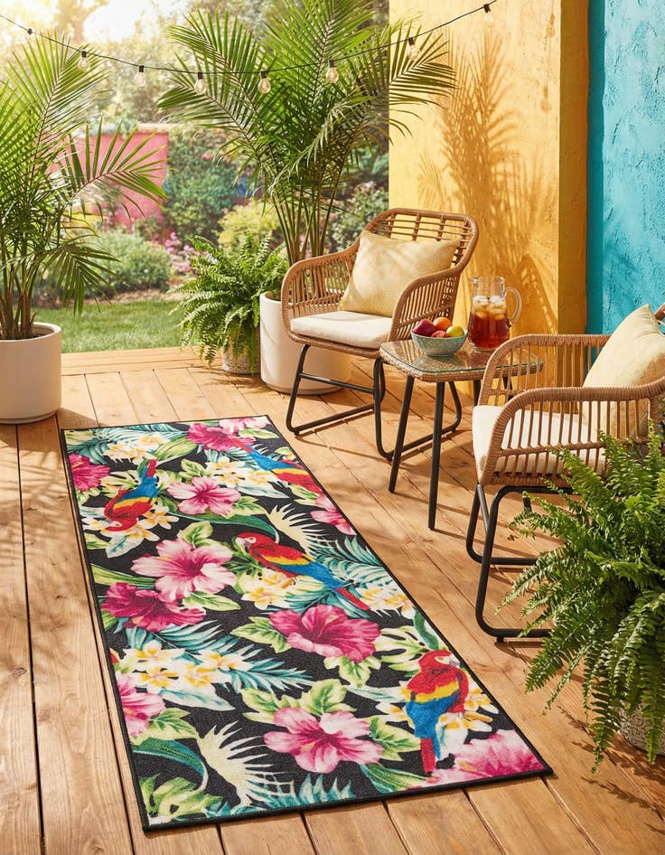 Detail image of 2' x 5' 1 Easy-Clean Jill Zarin Caribbean Indoor / Outdoor Runner Rug
