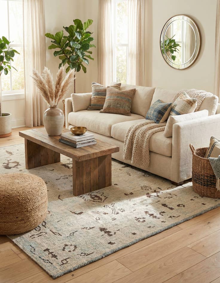 Detail image of 5' 10 x 8' 4  Hand Knotted Moroccan Wool Rug