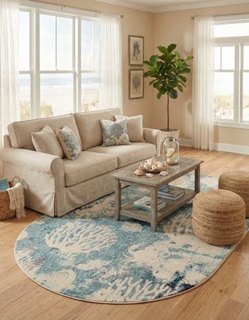 5' x 8' Washable Amalfi Oval Rug
