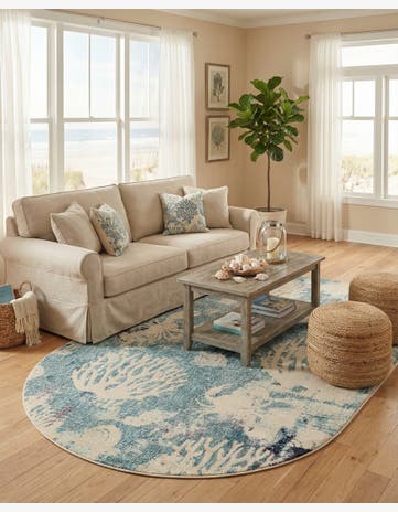 5' x 8' Washable Amalfi Oval Rug