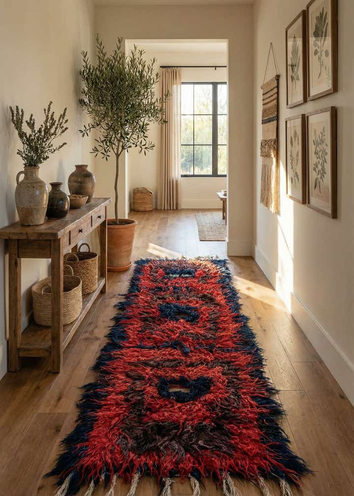 3' 10 x 12' 6 Hand Knotted Moroccan Wool Runner Rug