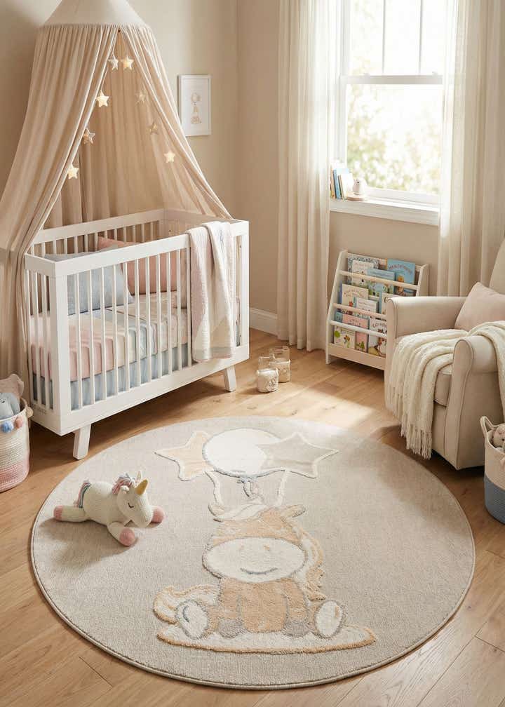 7' x 7' Whimsy Kids Round Rug