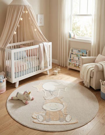 7' x 7' Whimsy Kids Round Rug