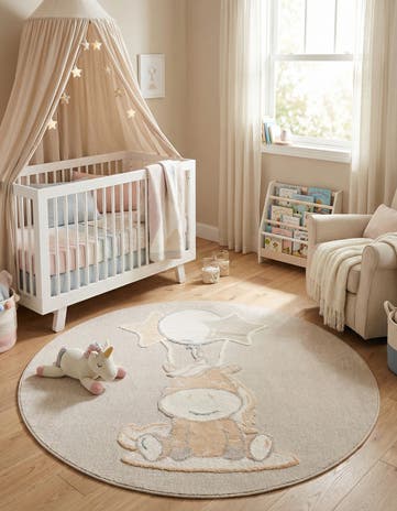 7' x 7' Whimsy Kids Round Rug
