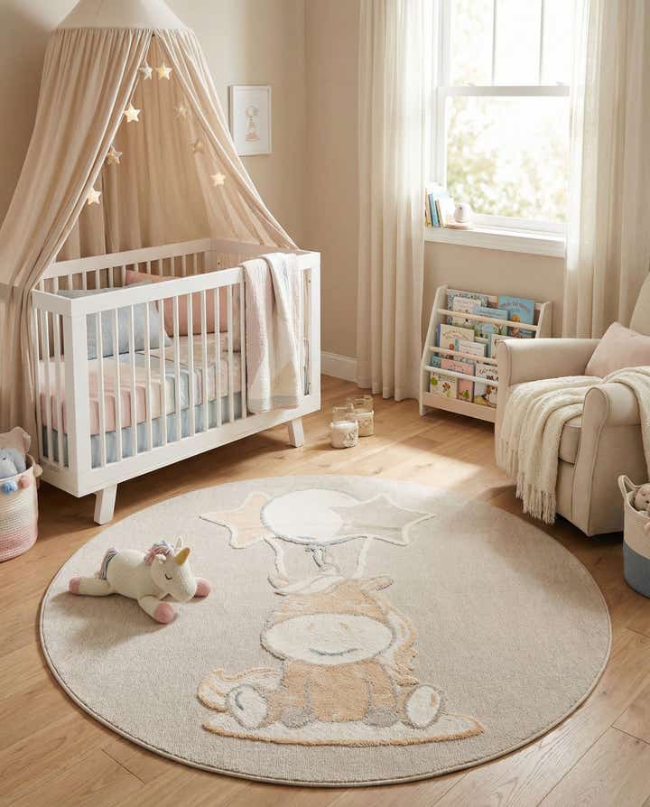7' x 7' Whimsy Kids Round Rug