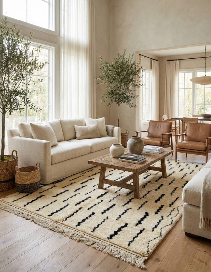 Detail image of 6' 3 x 9' 8  Hand Knotted Moroccan Wool Rug