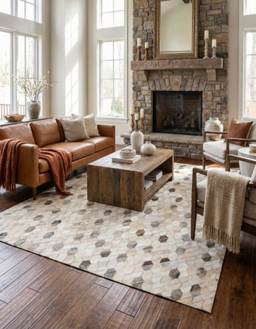 4' 6 x 6' 6 Cowhide Rug