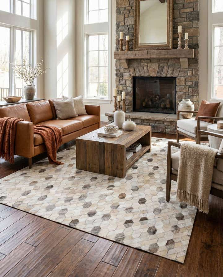 4' 6 x 6' 6 Cowhide Rug