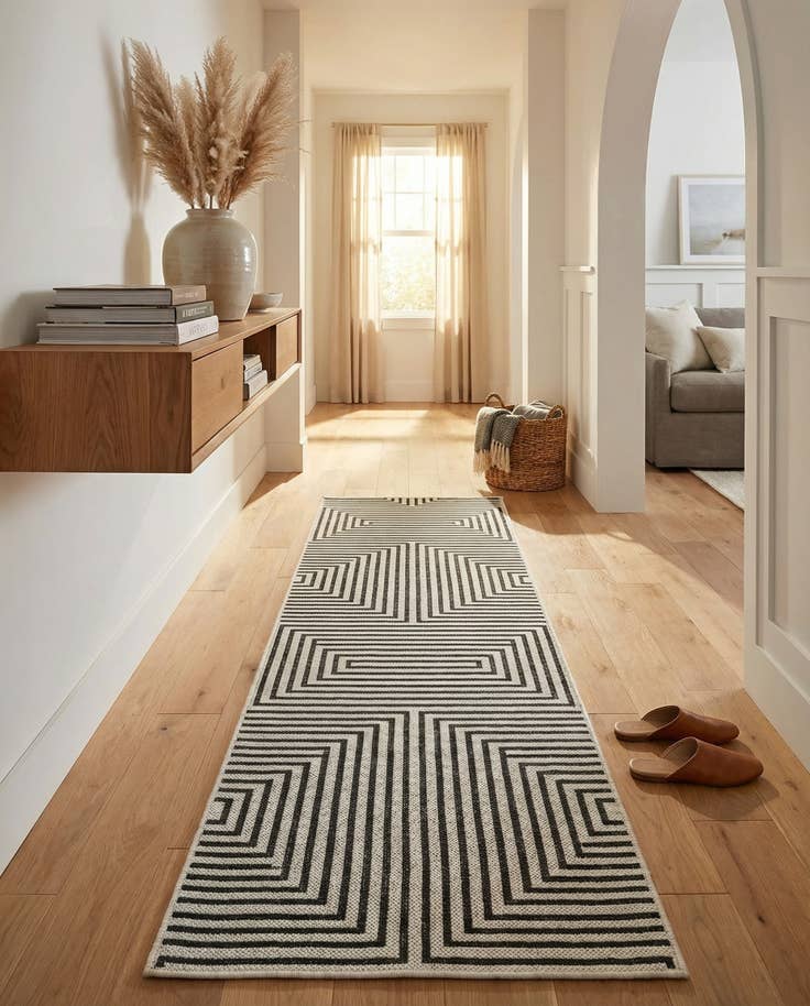 Detail image of 2' x 8' Easy-Clean Modern Indoor / Outdoor Runner Rug