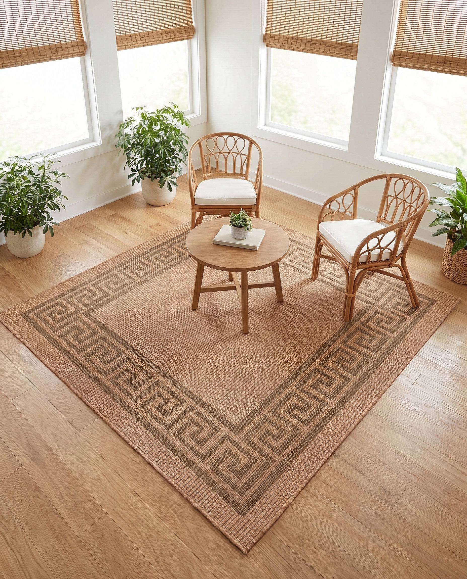 6' x 6' Easy-Clean Border Indoor / Outdoor Square Rug