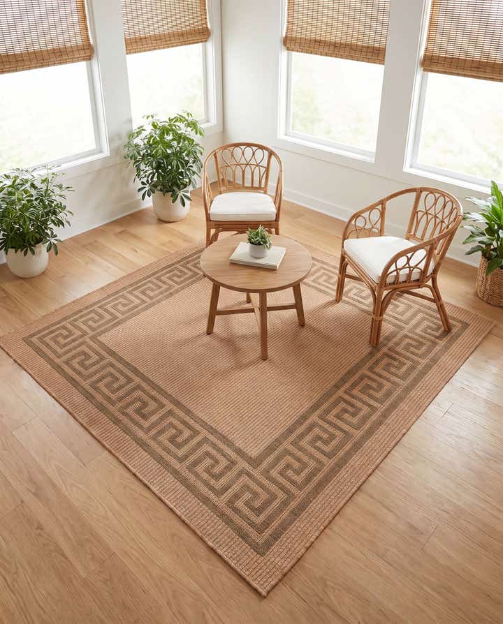 6' x 6' Easy-Clean Border Indoor / Outdoor Square Rug