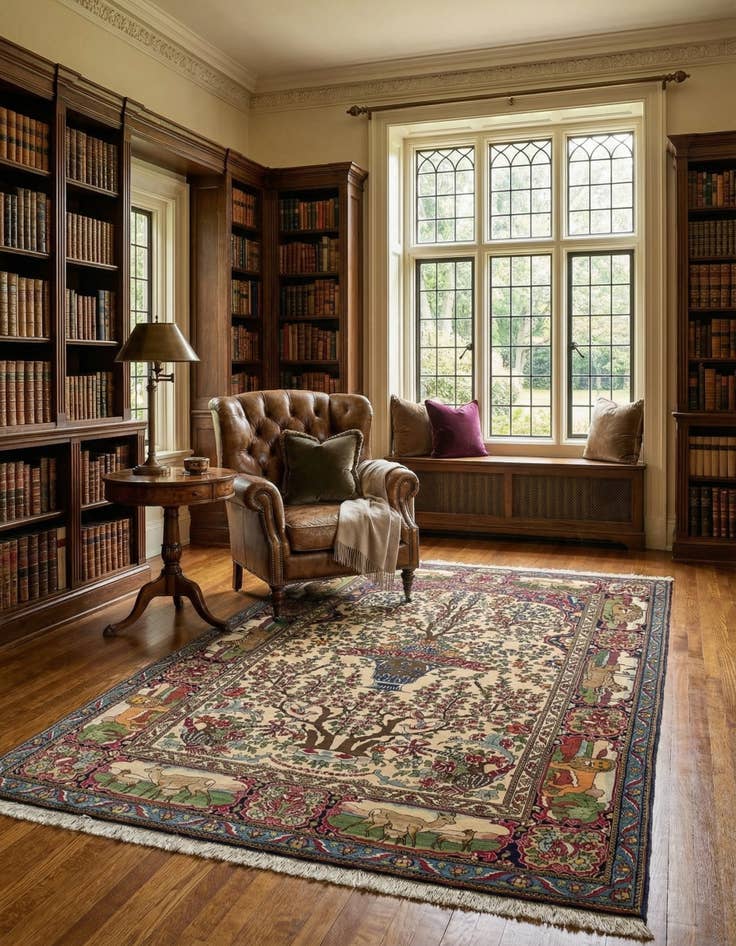 Detail image of 4' 8 x 7' 1 Teheran antique Rug