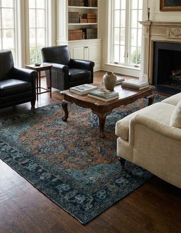 6' 10 x 9' 5 Hand Knotted Ultra Vintage Persian Wool Rug