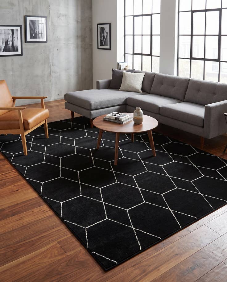 Detail image of 7' 10 x 11' Lattice Frieze Rug