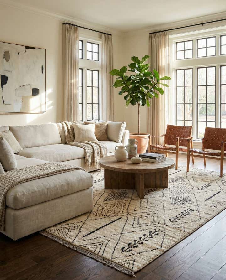 6' 9 x 9' 3 Hand Knotted Darya Wool Rug