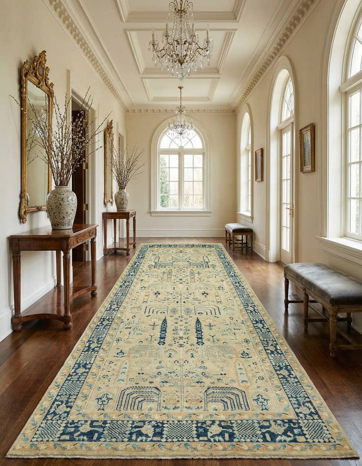 Detail image of 6' 1 x 14' 10  Hand Knotted Peshawar Ziegler Runner Rug