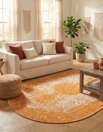Orange Dover Oval Rug
