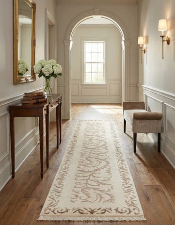2' 7 x 13' Hand Knotted Darya Wool Runner Rug