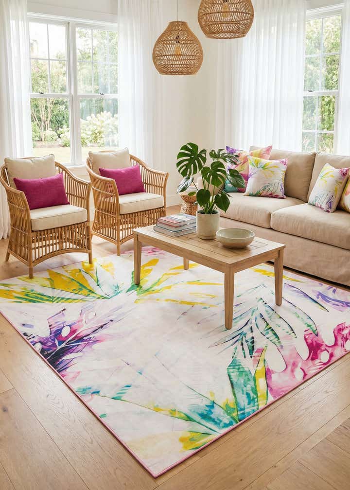10' x 10' Easy-Clean Jill Zarin Caribbean Indoor / Outdoor Square Rug