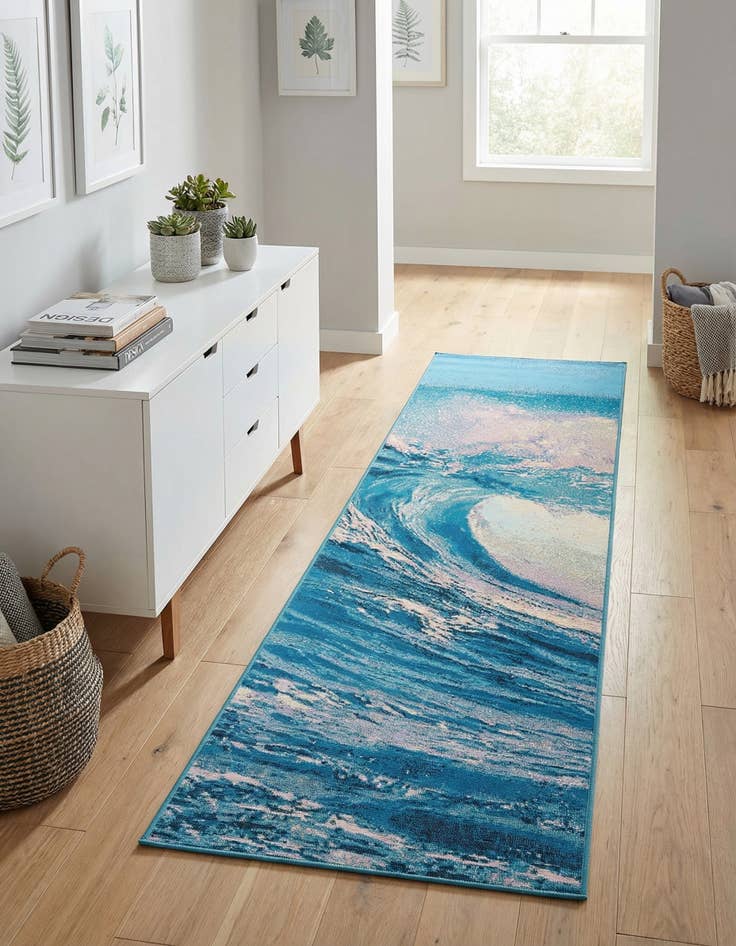 Detail image of 2' x 8' Easy-Clean Modern Indoor / Outdoor Runner Rug