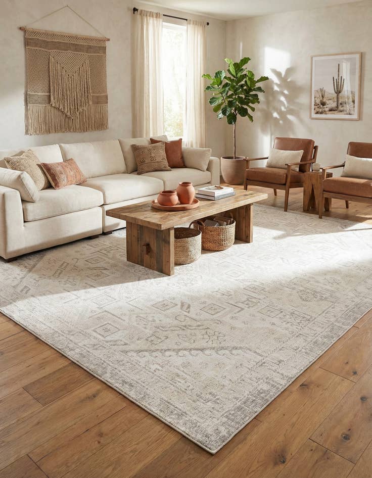 Detail image of 9' x 12'  Washable Aztec Indoor / Outdoor Rug