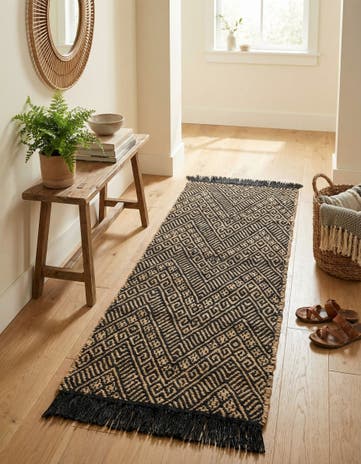 2' x 5' 1 Handmade Braided Jute Runner Rug
