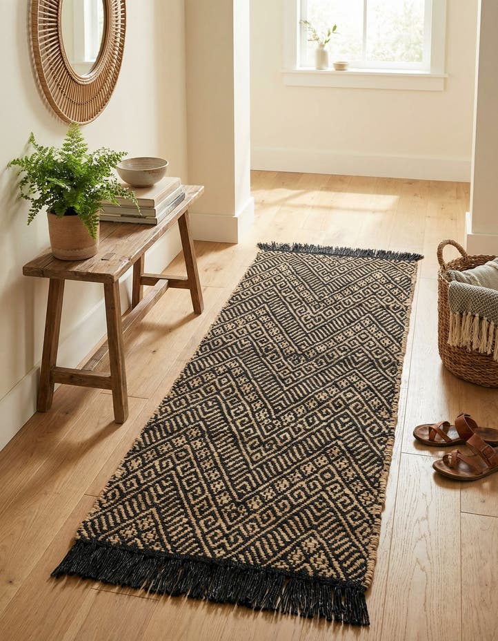 2' x 5' 1 Handmade Braided Jute Runner Rug