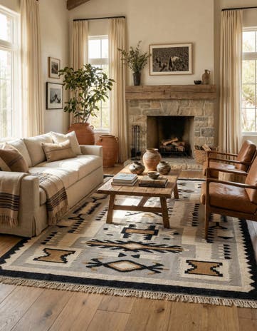 8' x 10' 8 Hand Knotted Oushak Wool Rug