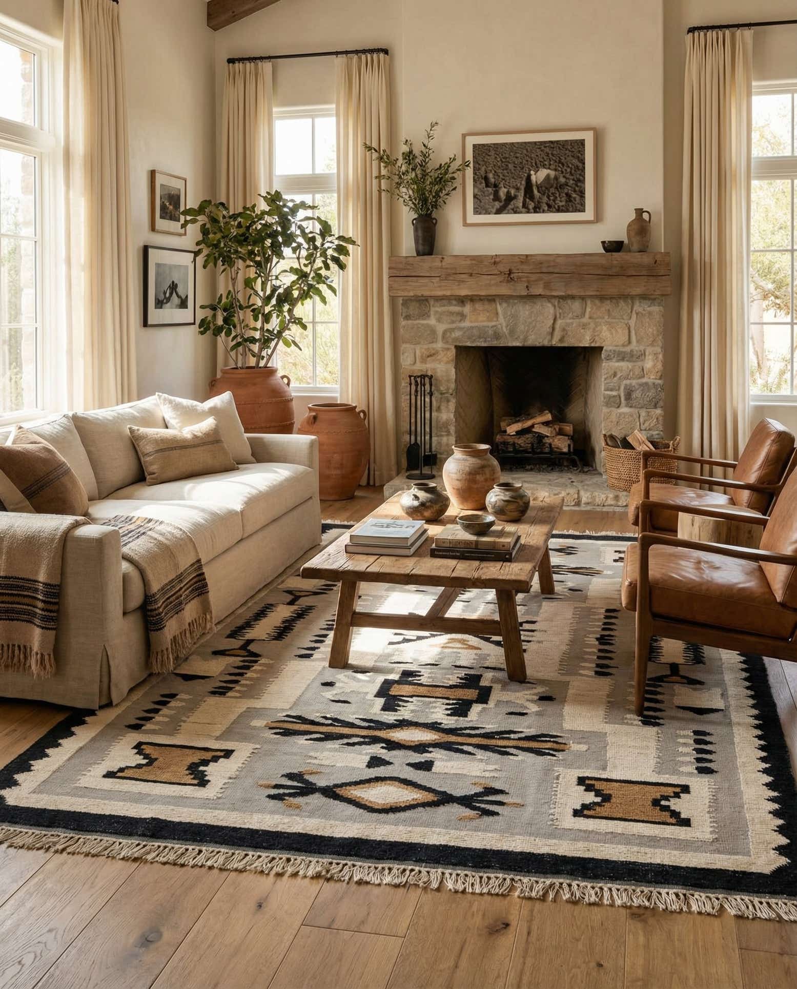 8' x 10' 8 Hand Knotted Oushak Wool Rug