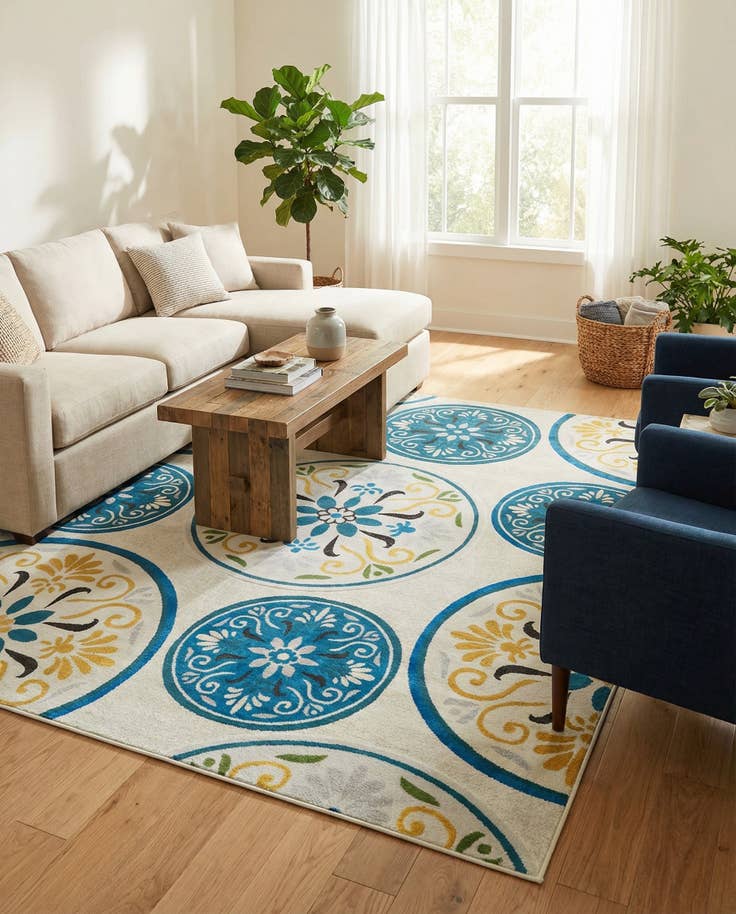 Detail image of 9' x 12' Easy-Clean Modern Indoor / Outdoor Rug