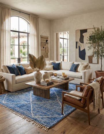 6' 7 x 9' 10 Hand Knotted Moroccan Wool Rug