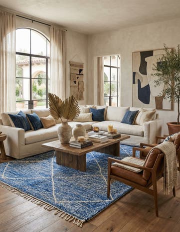 6' 7 x 9' 10 Hand Knotted Moroccan Wool Rug