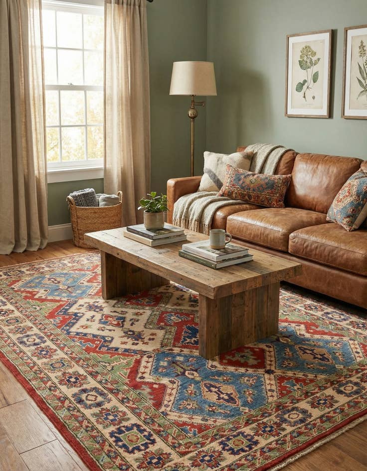 Detail image of 6' x 9'  Hand Knotted Kazak Rug