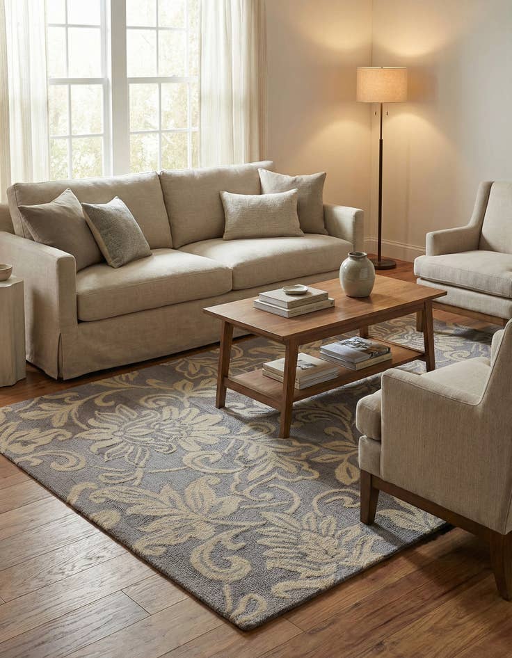 Detail image of 5' x 8' Agra Wool Rug