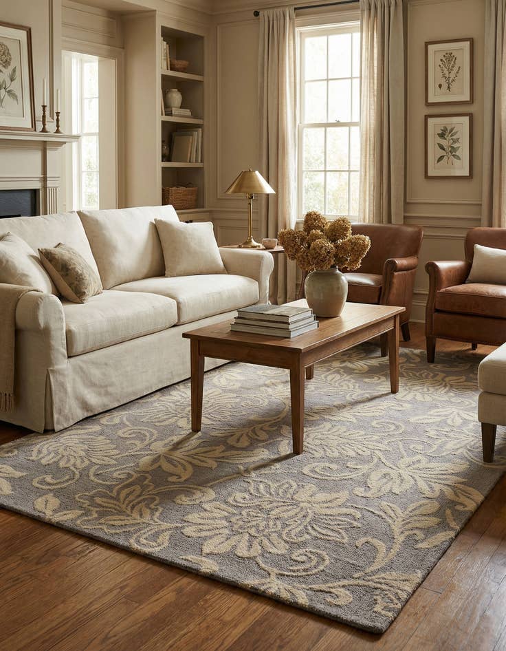 Detail image of 5' x 8' Agra Wool Rug