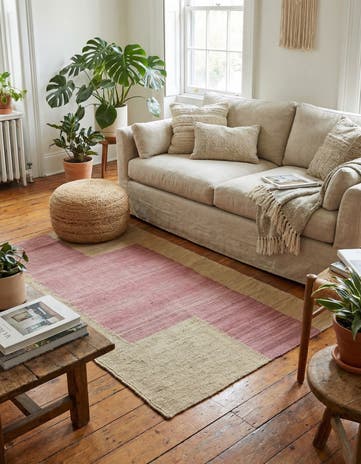 2' 5 x 5' 3 Hand Woven Kilim Modern Wool Runner Rug