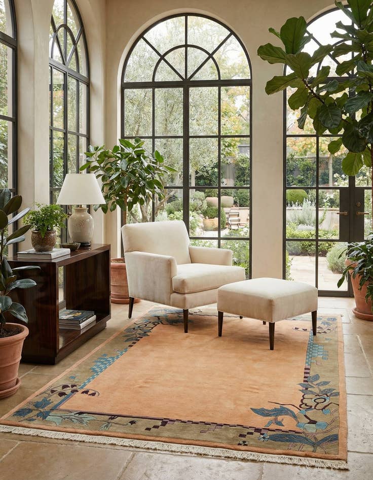 Detail image of 6' 6 x 9' 7  Hand Knotted Nepal Wool Rug