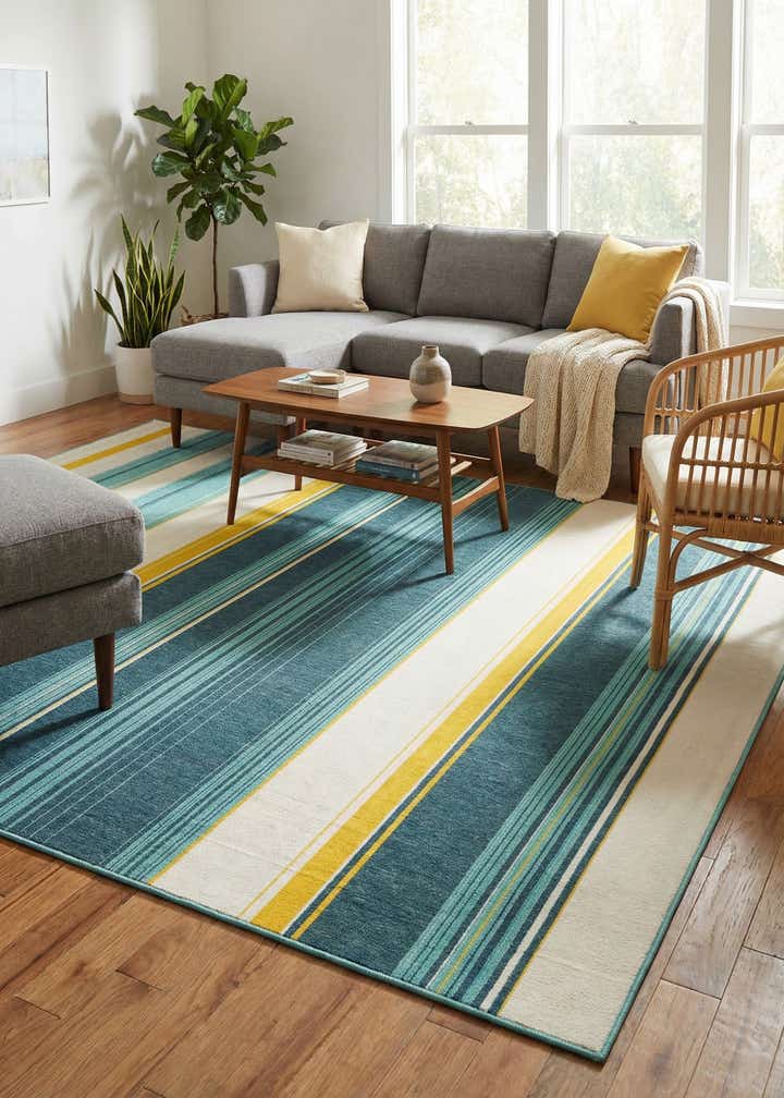 7' 10 x 10' Easy-Clean Border Indoor / Outdoor Rug