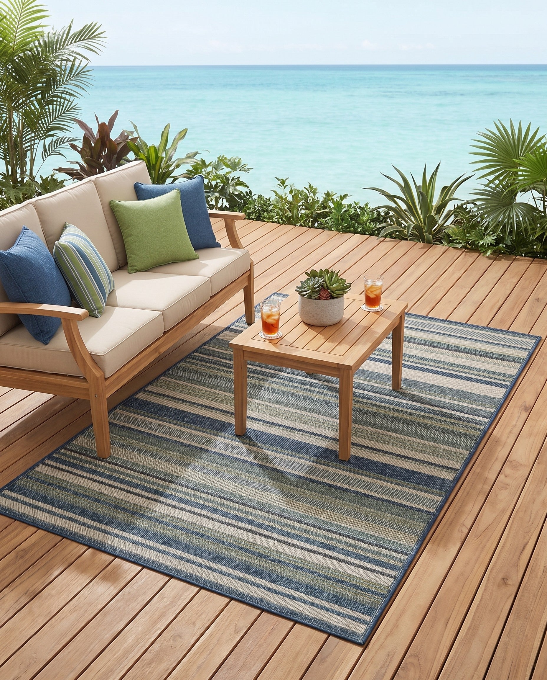 5' 3 x 7' 7 Easy-Clean Baja Indoor / Outdoor Rug