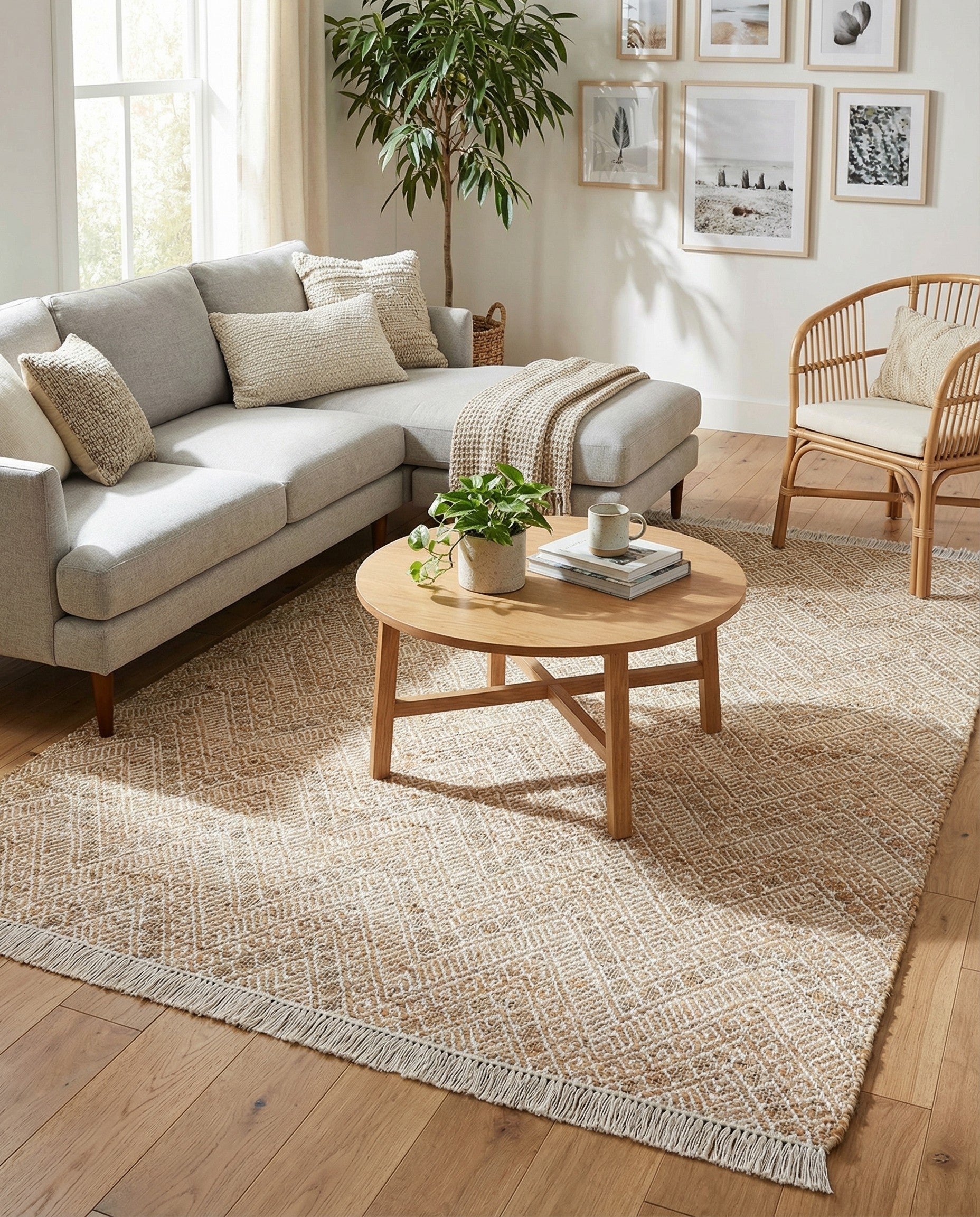  6' 1 x 9'  Hand Braided Jute Rug