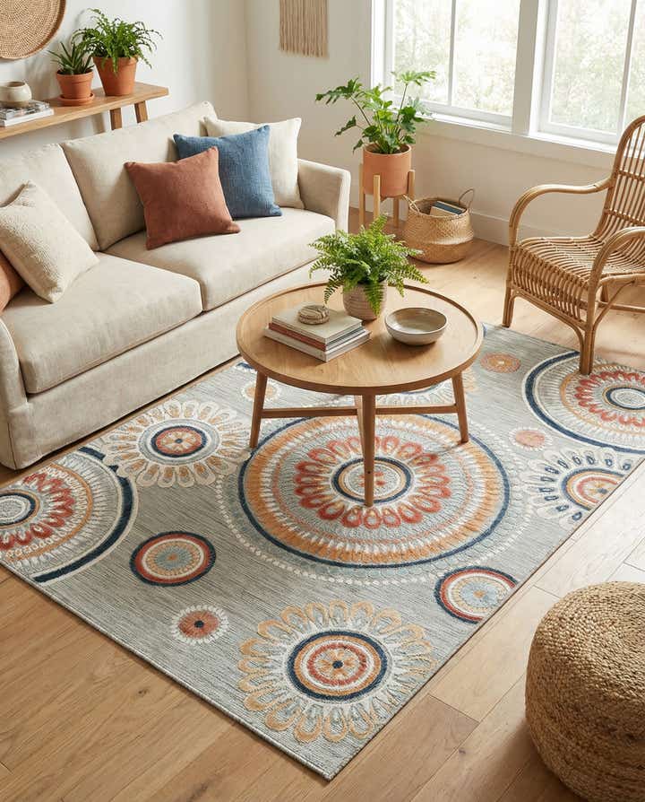 5' 2 x 8' Easy-Clean Botanical Indoor / Outdoor Rug