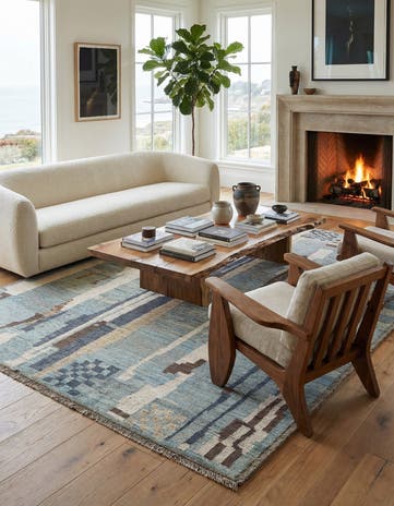 9' 6 x 11' 9 Hand Knotted Beni Marok Rug