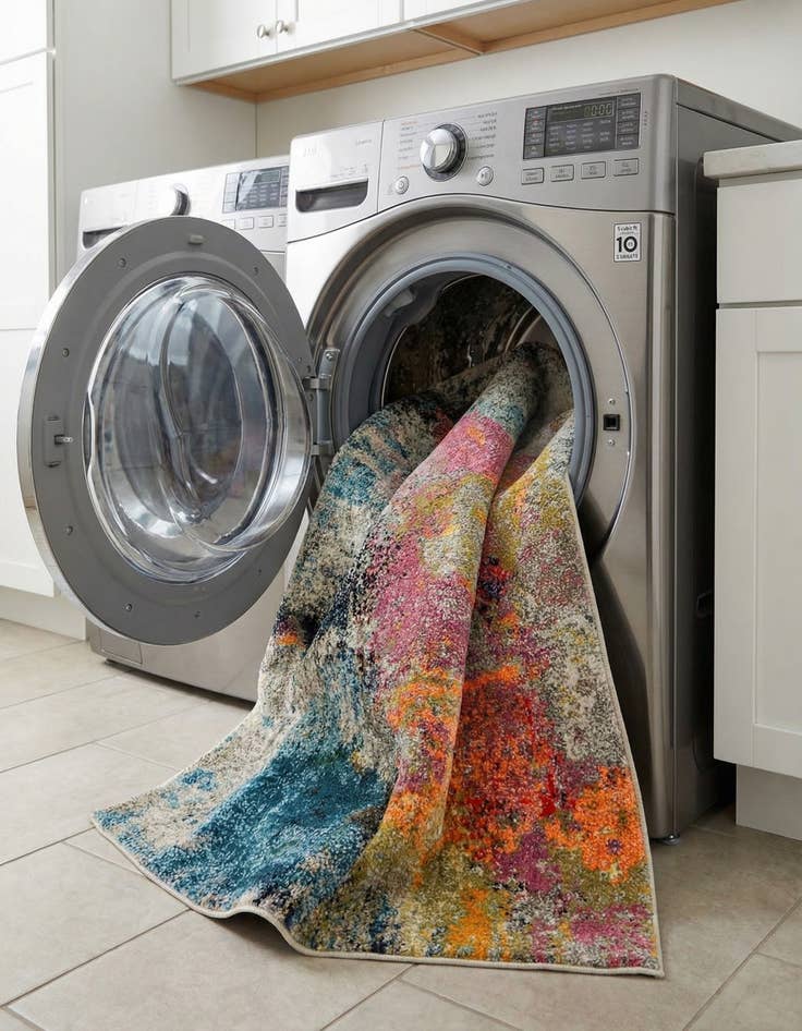 Detail image of 6' x 6'  Washable Spectrum Square Rug