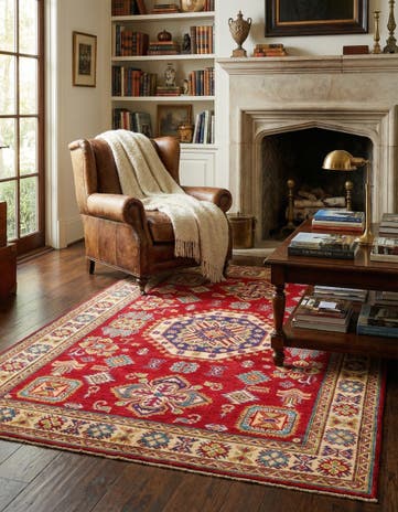 5' 9 x 7' 10 Hand Knotted Kazak Rug