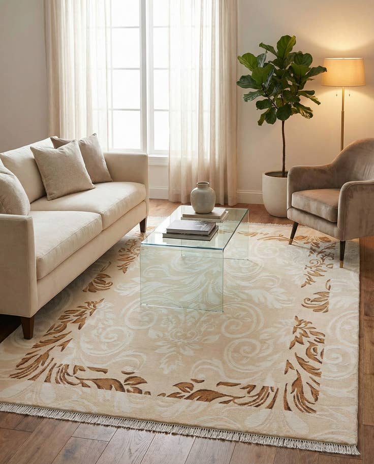 Detail image of 5' 9 x 8' Hand Knotted Darya Wool Rug