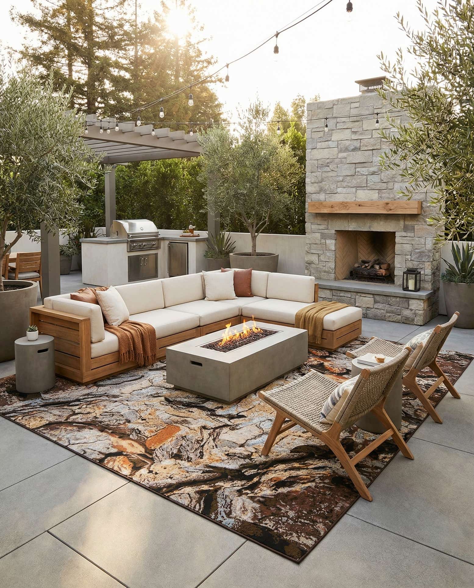 10' x 14' Easy-Clean Modern Indoor / Outdoor Rug