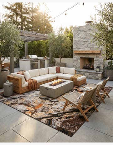 Easy-Clean Modern Indoor / Outdoor Rug