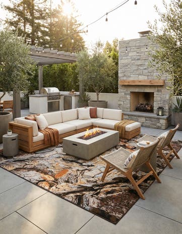 Easy-Clean Modern Indoor / Outdoor Rug