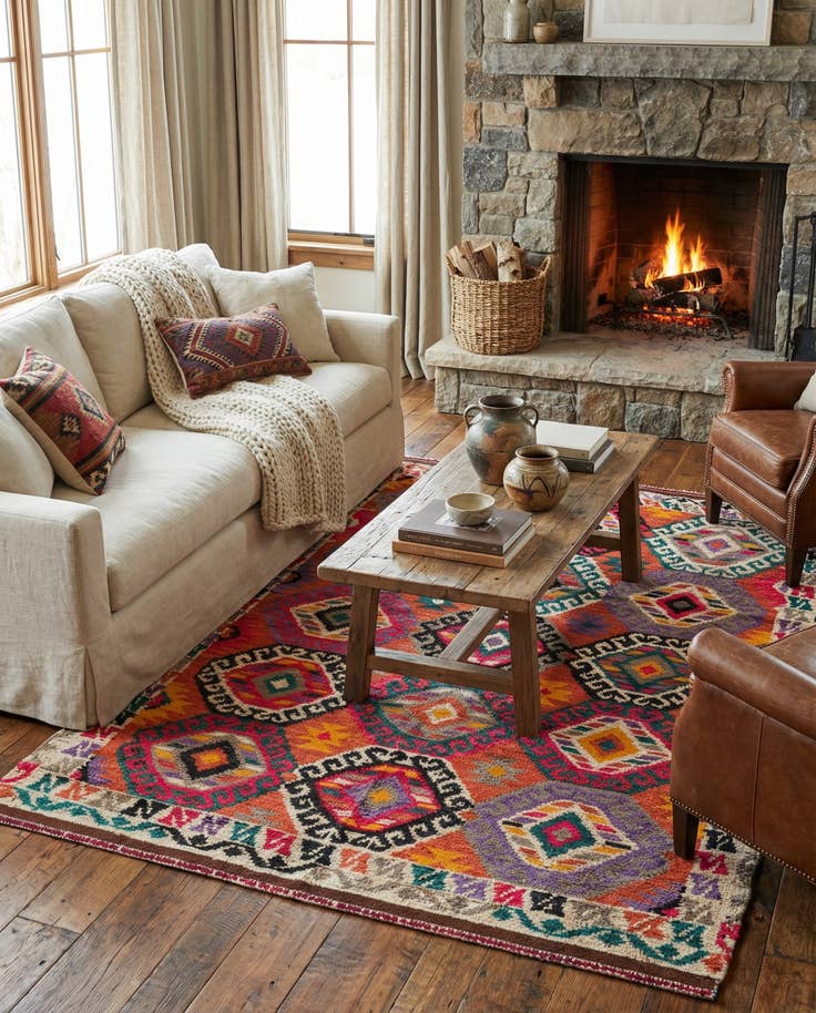 Detail image of 5' x 7' Hand Knotted Darya Wool Rug